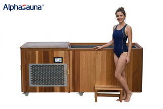 Cedar Cold Plunge Tub with 1.5HP Chiller — Stainless Steel Ice Bath